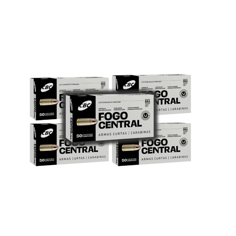 Munição CBC TREINA .380 ACP 95gr - CX 250un - 5 Caixas