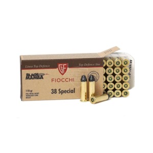 Munição Fiocchi Calibre 38 SPL FMJTC Black Mamba 110GR - CX 50