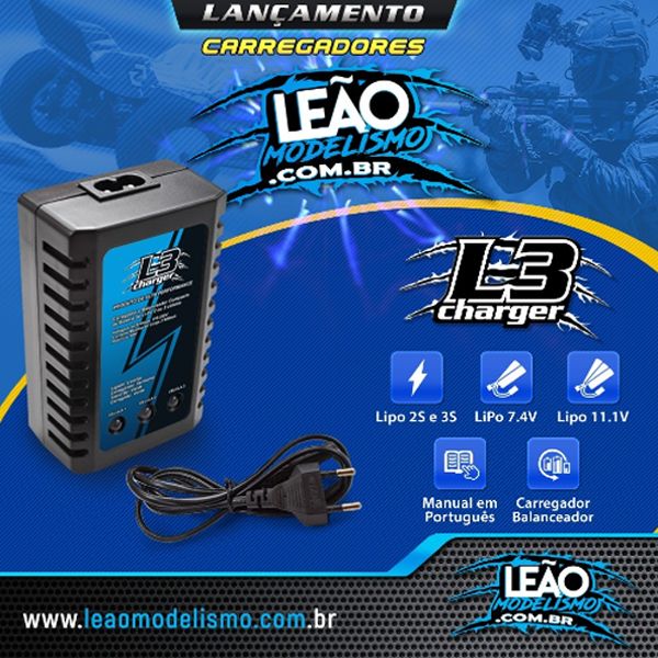 Carregador Bateria Leão L3 Original LiPo 2S/3S - Imagem 2