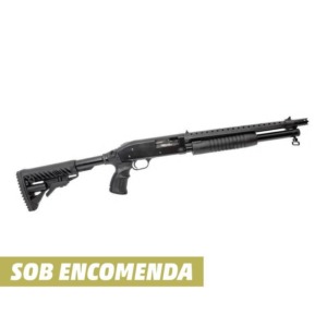 Espingarda Boito BSA 5T 84 Pump Calibre 12 com  Pistol Grip e Coronha Retr&aacute;til