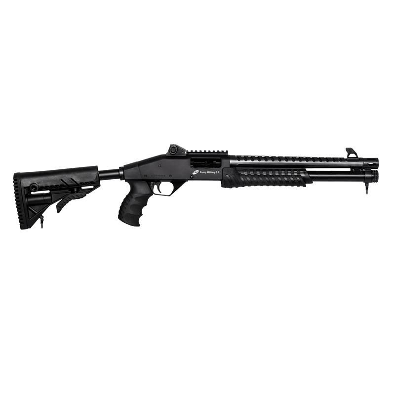 Espingarda CBC Pump Military 3.0 Coronha Retrátil Calibre 12 Cano 14" com acessórios