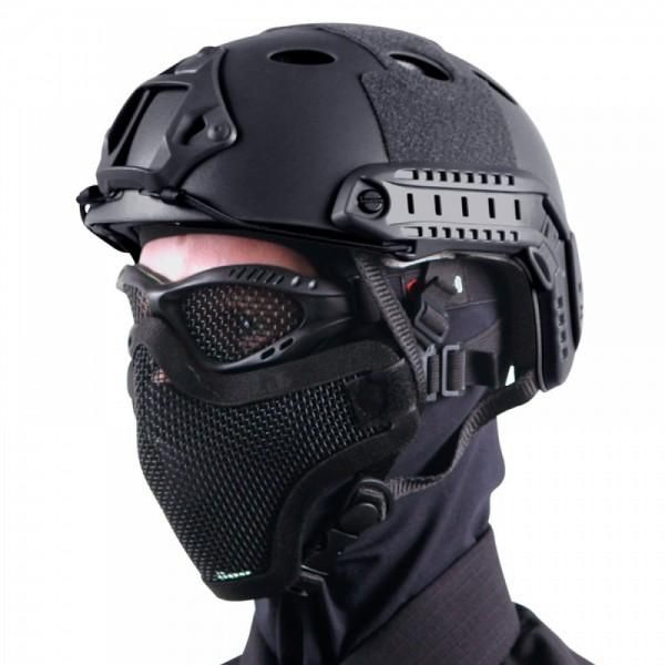 Kit Mascara meia face e Óculos Telado Airsoft - Preto - Imagem 4