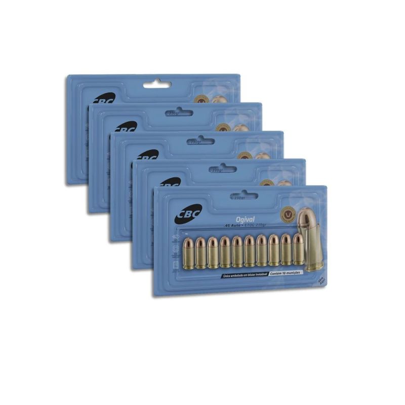 Munição CBC .45 Auto ETOG 230gr Blister Cartela - 50un