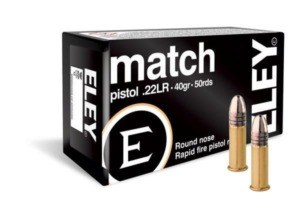 Muni&ccedil;&atilde;o Eley .22 LR Match Pistol 40gr - 50rds