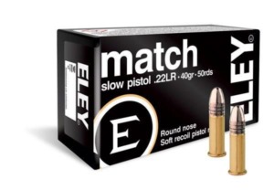 Muni&ccedil;&atilde;o Eley .22 LR Match Pistol Slow 40gr - 50rds