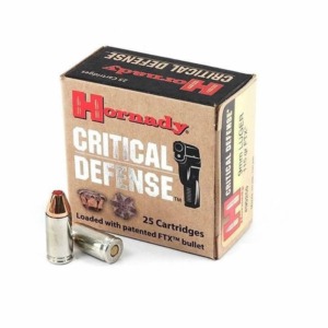 Muni&ccedil;&atilde;o Hornady 9mm Luger FTX 115gr Critical Defense - 25rds