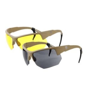 &Oacute;culos T&aacute;tico Marcos Do Val Spartan Camuflado Lente Preta + Lente Amarela