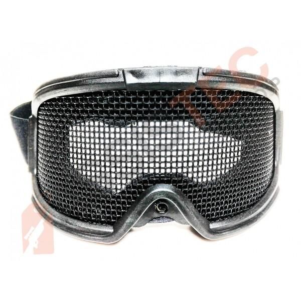 Óculos tela tramada metálico para airsoft Grande - Preto