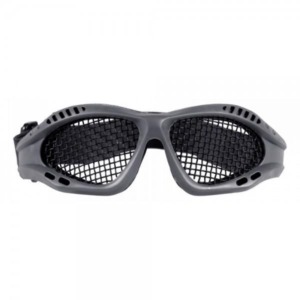 &Oacute;culos tela tramada met&aacute;lico para airsoft - Preto