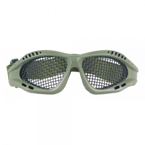 Óculos tela tramada metálico para airsoft - Verde