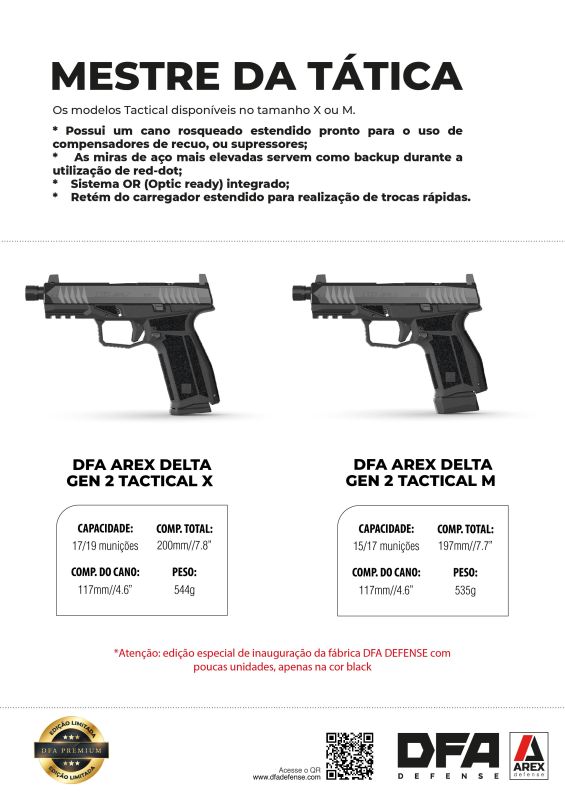 Pistola Arex Delta Gen 2 Tatical Calibre 9MM - Tamanhos M e X - Imagem 3