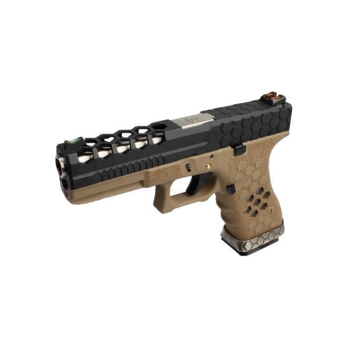 Pistola de Airsoft A Gás GBB Green Gas AW G17 Tan Black Blowback - Imagem 3
