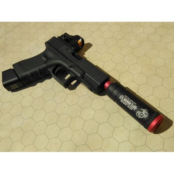 Ponta Vermelha Adaptador de Supressor Pistolas GBB AIRSOFT com Rosca padrão WE - Imagem 3